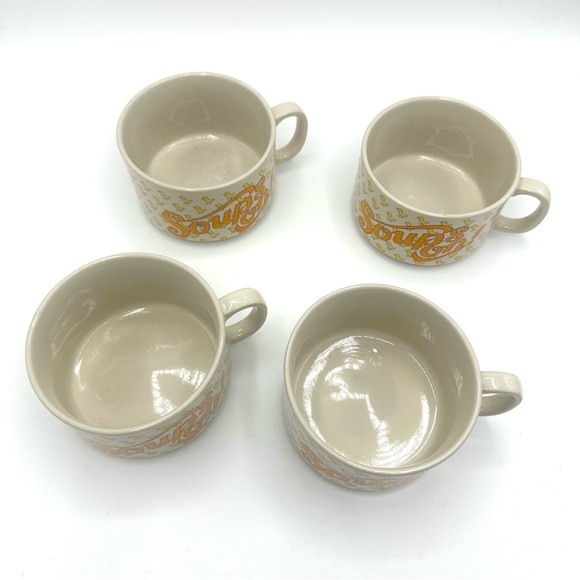 Vintage Kitschy 70s Japanese 'Soups On' Chicken Noodle Soup Mugs Set - Picture 4 of 8